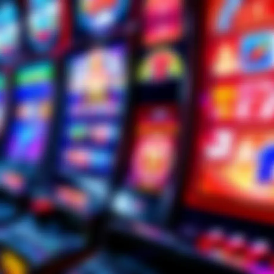 A close-up view of a modern slot machine showcasing vibrant graphics and intricate design