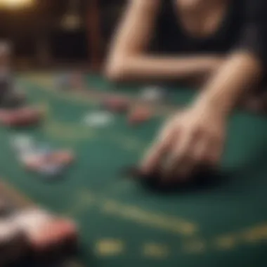 A strategic overview of blackjack gameplay with a digital interface