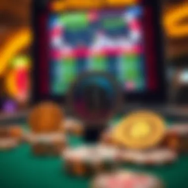 Visual representation of cryptocurrency symbols in a gaming context