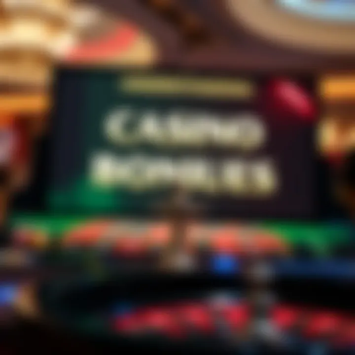 Casino bonuses displayed on a screen