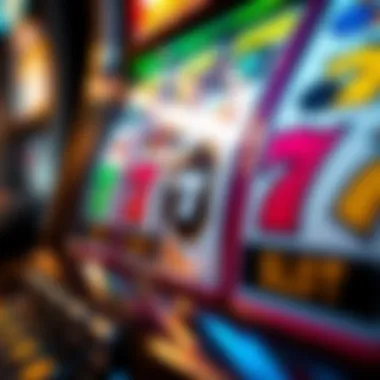 Close-up of a slot machine interface showcasing unique symbols