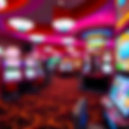 Interior view of South Point Bingo hall showcasing vibrant decor