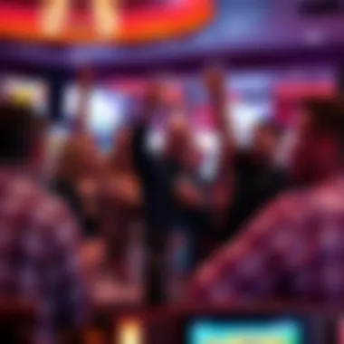 Group of friends celebrating a win at the casino's sports lounge