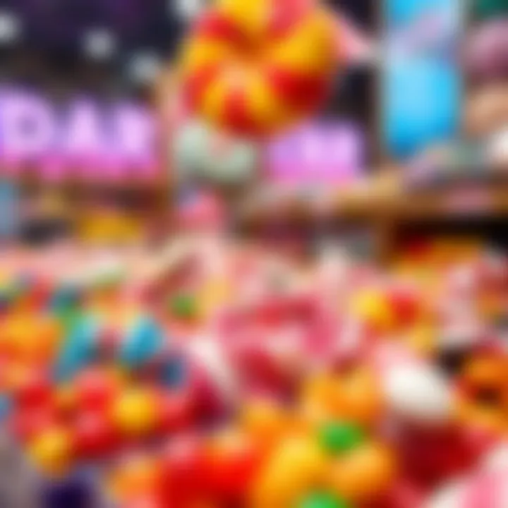 Colorful array of candies displayed at the Vegas Candy Store