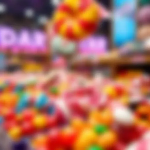 A Vibrant Selection of Treats Colorful array of candies displayed at the Vegas Candy Store