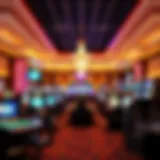 Luxurious interior of a Bay Area casino showcasing gaming tables