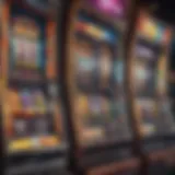 Glimpse of a vibrant slot machine with colorful graphics