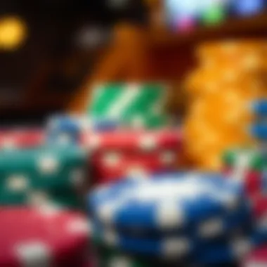 Popular Gaming Chips of Catskill A close-up of popular gaming chips used in Catskill casinos