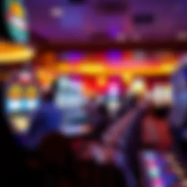 Vibrant Casino Floor Experience The vibrant atmosphere of a casino floor with gaming tables and slot machines