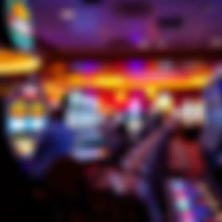 Vibrant Casino Floor Experience The vibrant atmosphere of a casino floor with gaming tables and slot machines