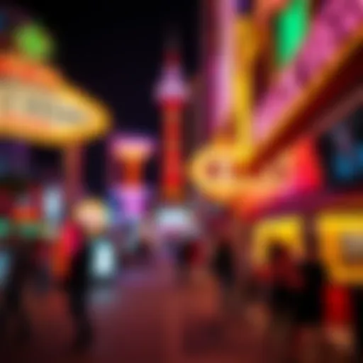 Vibrant nightlife scene in Las Vegas showcasing colorful lights and energetic atmosphere