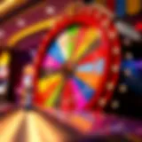 Colorful spin wheel with various prizes