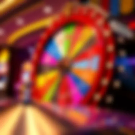 Colorful spin wheel with various prizes