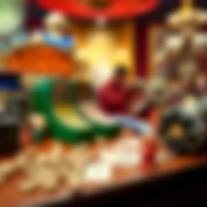 Historical gambling artifacts showcasing lottery and casino evolution