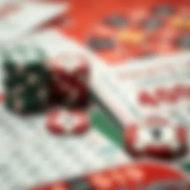 A juxtaposition of lottery tickets and casino chips