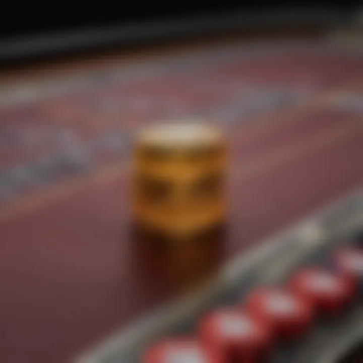 Close-up view of virtual chips used in EZ Baccarat.