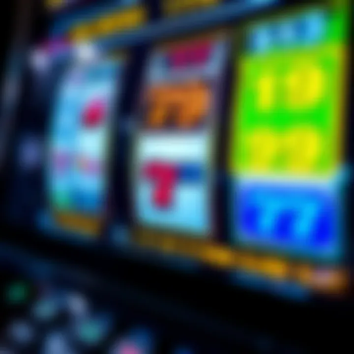 A detailed close-up of a slot machine display showing winning combinations