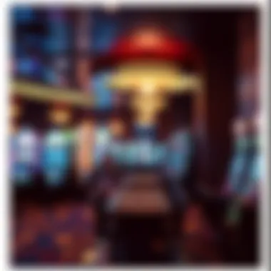 Interior gaming areas showcasing slot machines and table games