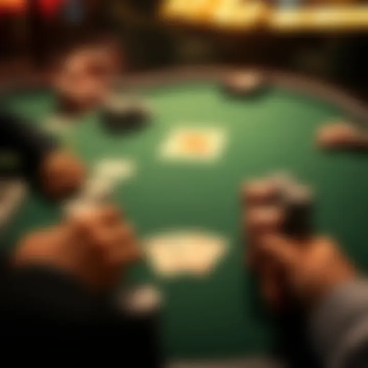 Exciting Poker Table Setting An overhead shot of a poker table with chips and cards ready for play.