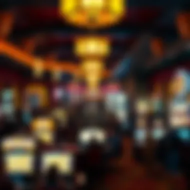 Vibrant Casino Atmosphere Casino floor bustling with various gaming tables and excited patrons