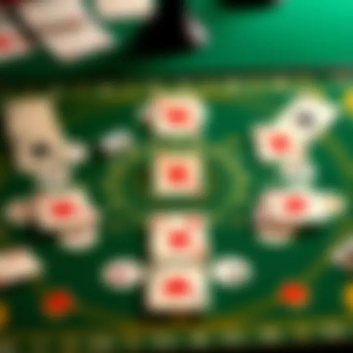 An intricate design illustrating different solitaire variants on a board