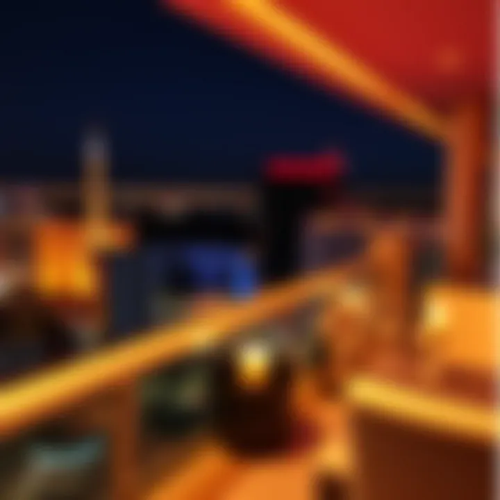 Breathtaking View from the Balcony Breathtaking view from a penthouse balcony overlooking the Las Vegas Strip