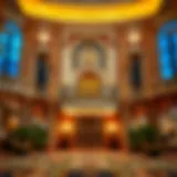 Grand entrance of Caesars Palace showcasing its architectural beauty