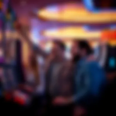 Joy in Winning Together A group of friends celebrating a win at a slot machine