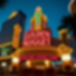 The exterior facade of the Golden Nugget Casino showcasing its iconic neon lights