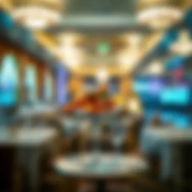 An elegant dining setting within the Golden Nugget featuring exquisite cuisine