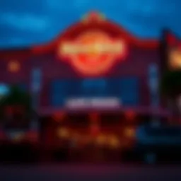 Exterior view of the Hard Rock Cafe and Casino showcasing its vibrant architecture.