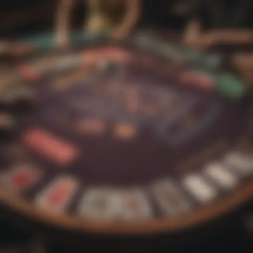 An elegant blackjack table with cards and chips