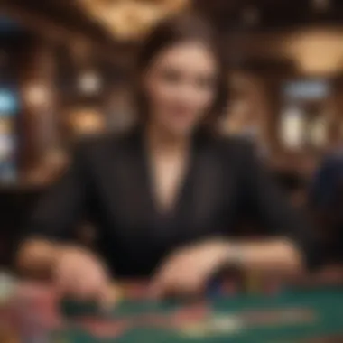 A player enjoying a blackjack game experience