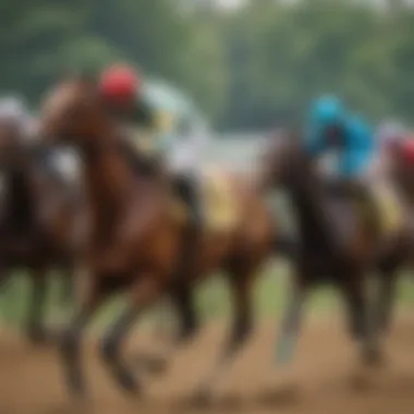 Close-up of a jockey in action during a race at Laurel Park