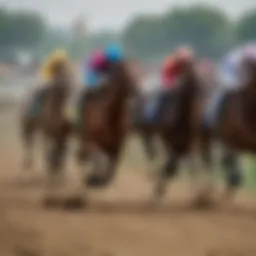 A thrilling horse race at Laurel Park showcasing the intensity of competition