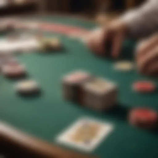 A historic poker table with vintage cards and chips