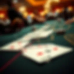 Close-up of blackjack cards on a table