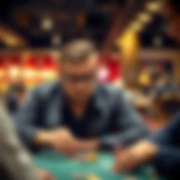 Player analyzing poker strategies