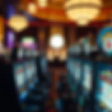 Inside view of MGM Grand casino showcasing slot machines