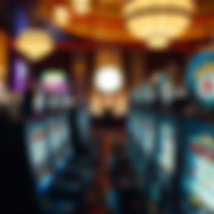 Inside view of MGM Grand casino showcasing slot machines