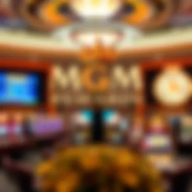 Elegant display of MGM Rewards logo with casino elements