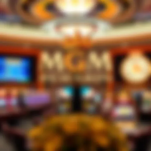 Elegant display of MGM Rewards logo with casino elements