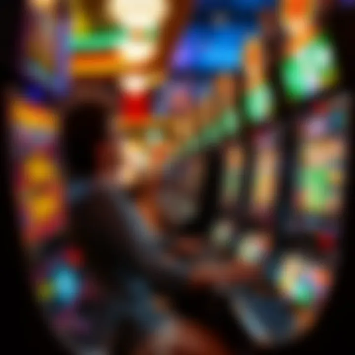 Players engaging in slot machines at the casino