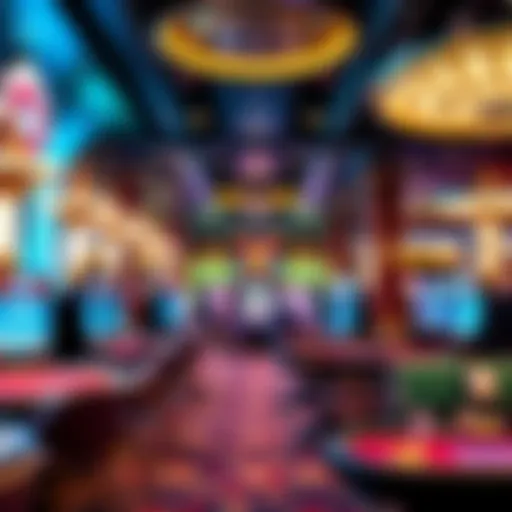 Experience the Thrill of Casino Ambiance An elegant casino interior with vibrant lights and gaming tables