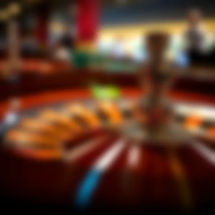 A close-up of a roulette wheel in action