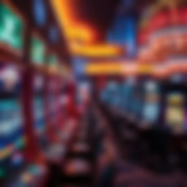 A high-tech gaming floor with advanced slot machines and digital interfaces