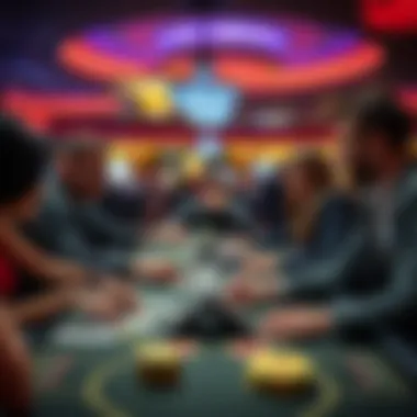 A group of friends enjoying a game at a dynamic table with excitement