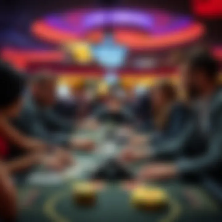 A group of friends enjoying a game at a dynamic table with excitement