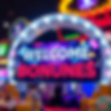 Illustration of welcome bonuses highlighted with vibrant graphics