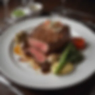 An exquisite display of Nusret's signature steak dish artfully arranged on a plate